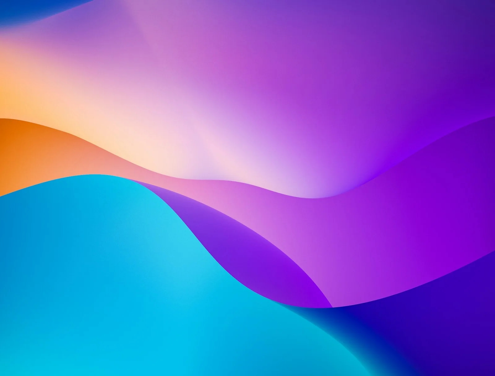 Sculptural flowing iridescent purple forms in a surreal digital landscape