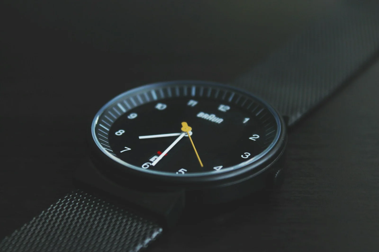 Classic wristwatch photographed as an everyday personal object
