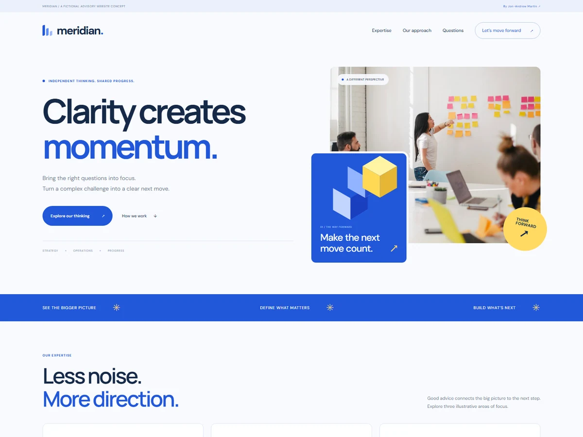 Meridian professional services website concept preview